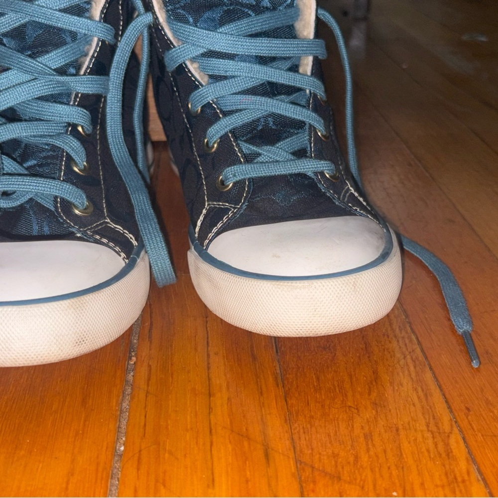 Coach High-Top Sneakers with Logo Pattern - Picture 10 of 14